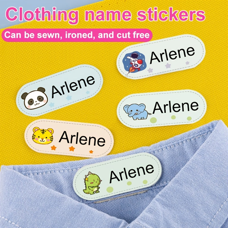 Custom Iron-On Washable Name Labels for Clothes - Pack of 24