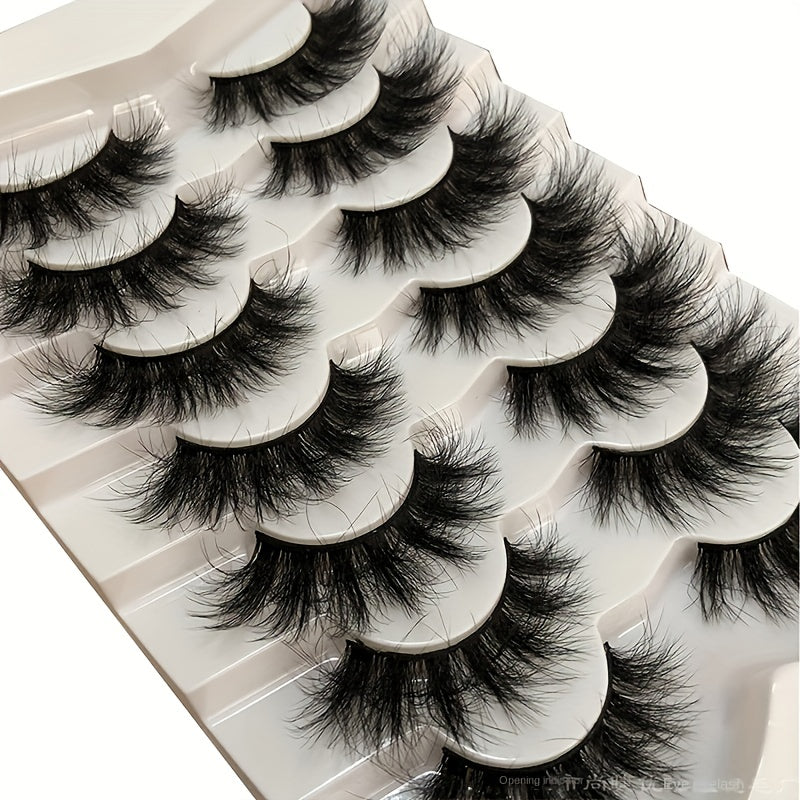 7 Pairs Cat Eye Lashes Fluffy Faux Mink Natural Look False Eyelashes