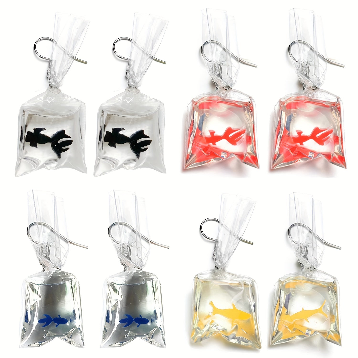 Y2K Goldfish Water Bag Shape Dangle Earrings