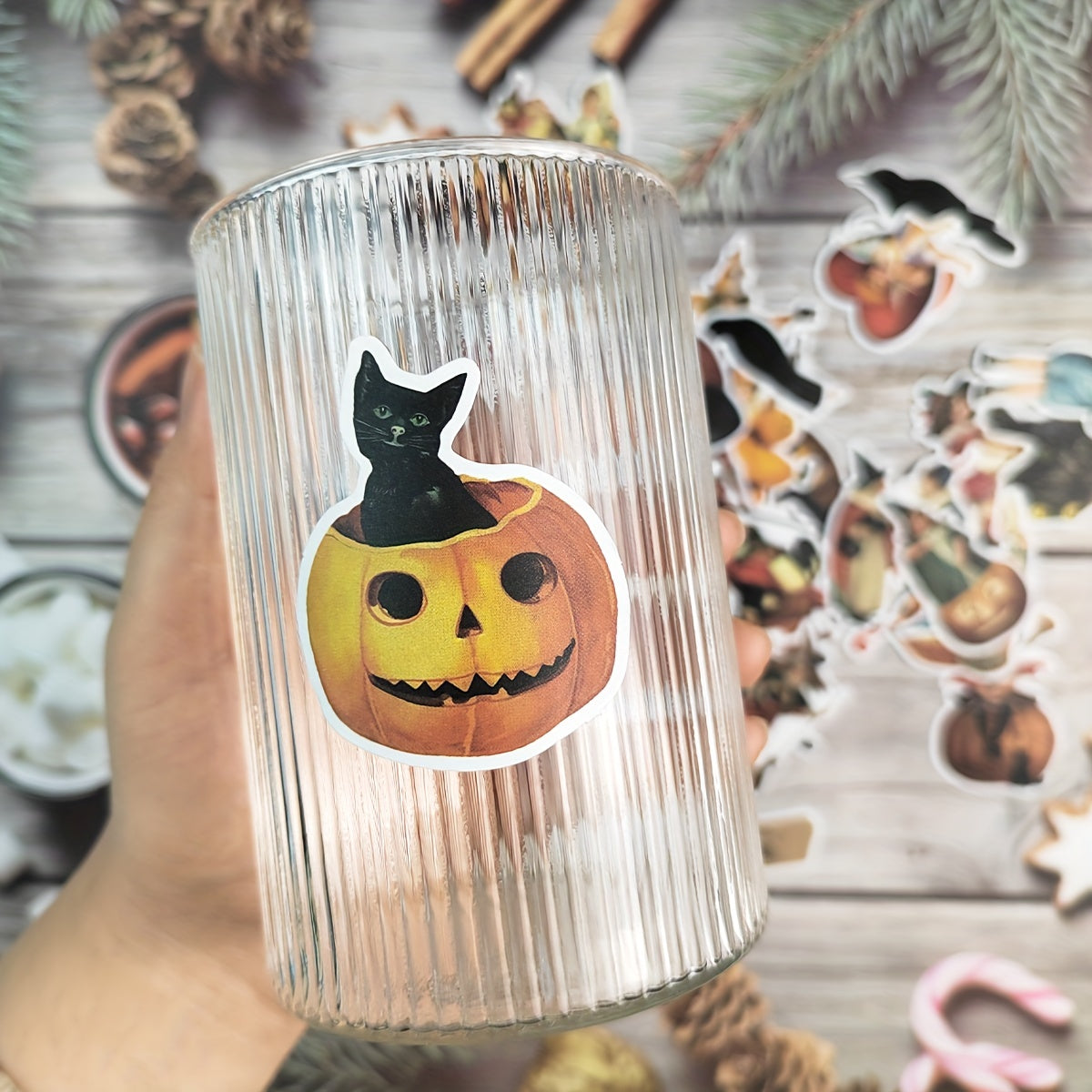 50pcs Vintage Halloween Witch Theme Scrapbook Stickers