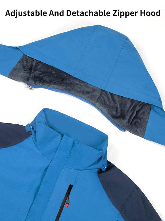 Men's Warm Fleece Jacket With Pockets Zip Up Long Sleeve