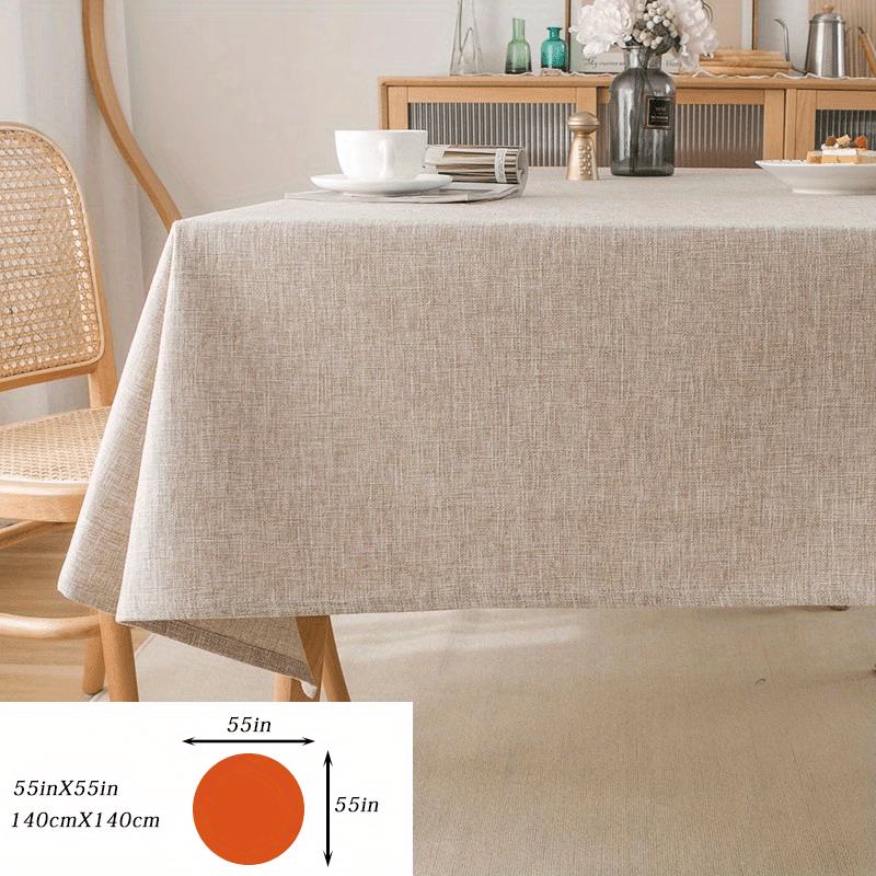 Waterproof Beige Rectangle Tablecloth for Party Home Decor