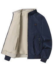Men's Reversible Waterproof Windproof Jacket for Autumn Winter