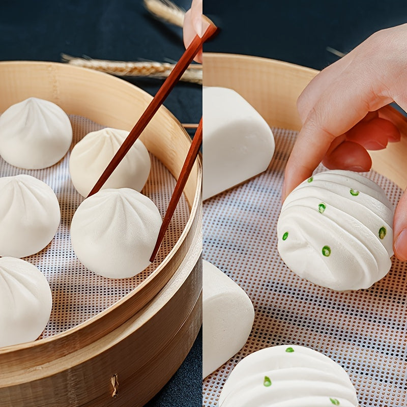 Round Silicone Steamer Mat Non-stick Steaming Cloth Cage Dra