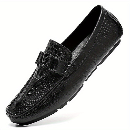 Men's Crocodile Pattern Horsebit Loafers Smart Casual Shoes