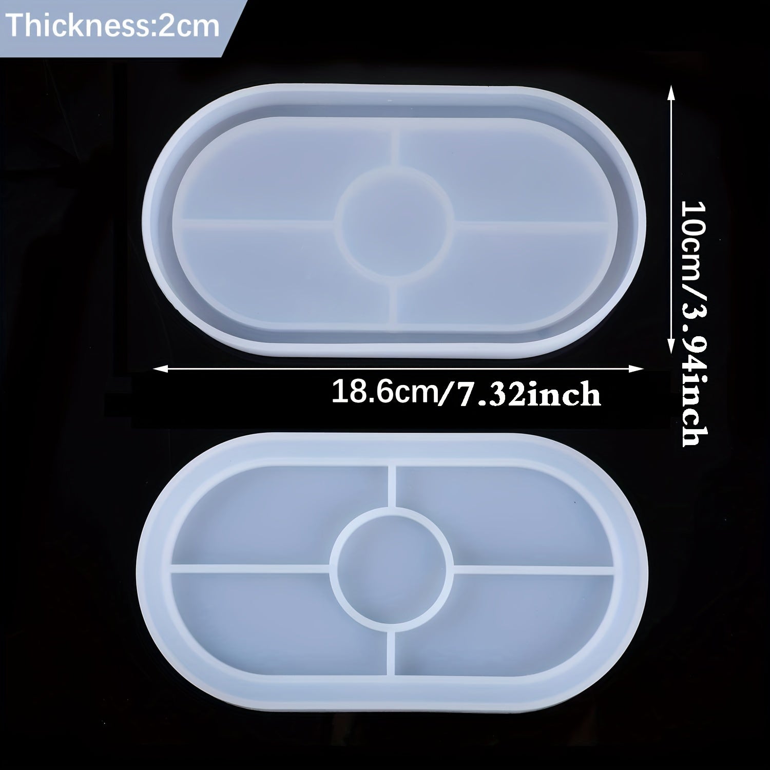 Oval Epoxy Silicone Resin Mould for DIY Storage Tray & Jewelry Making