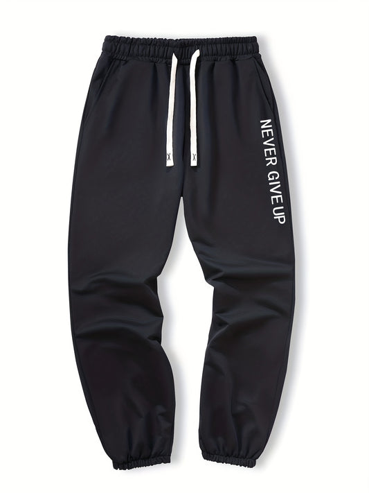 Men's Never Give Up Print Joggers Casual Sweatpants