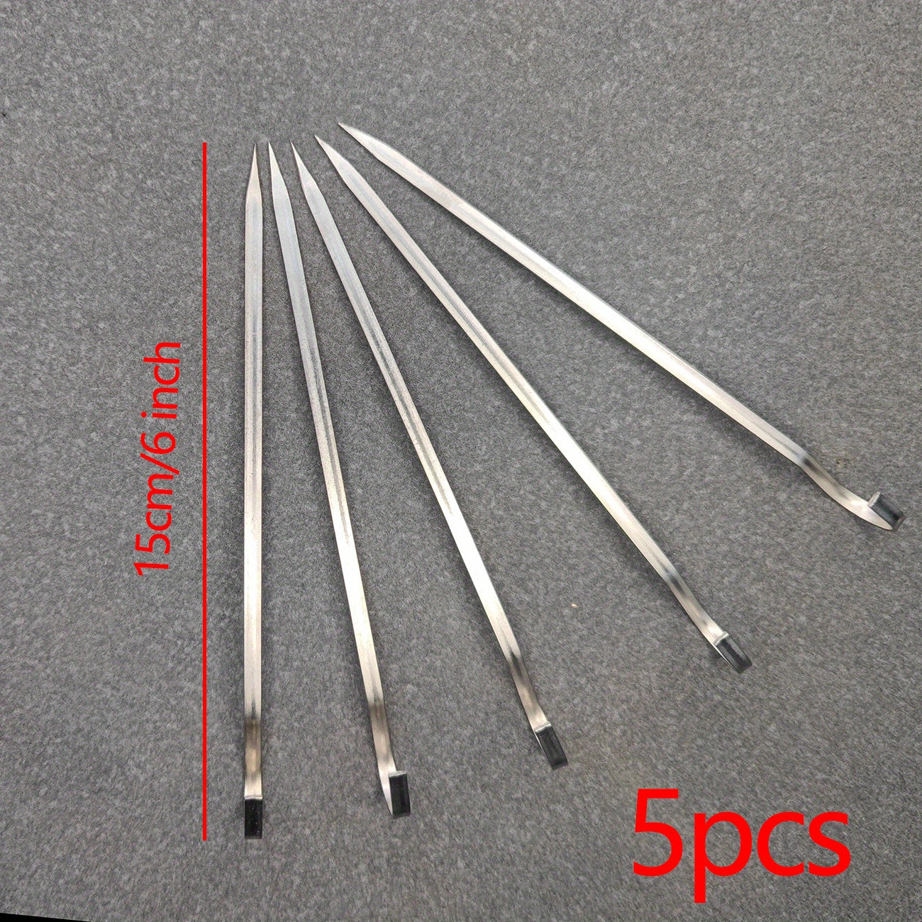 5pcs Stainless Steel BBQ Skewers Oven Stove Roasting Needles