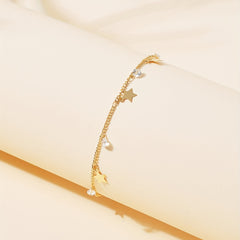 Star & Zircon Tassel Pendant Anklet Summer Yoga Beach Jewelry