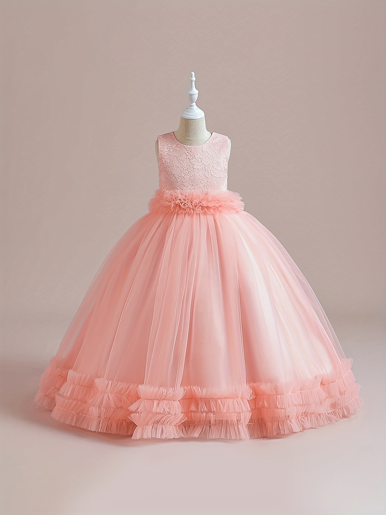 Girls Grace Tulle Stitching Formal Maxi Dress