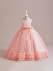 Girls Grace Tulle Stitching Formal Maxi Dress