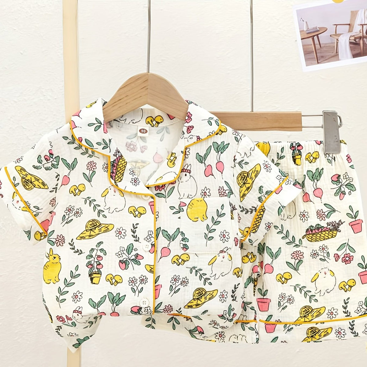 Kids Cartoon Graphic Loungewear 2pcs Set Short Sleeve Shirt & Shorts