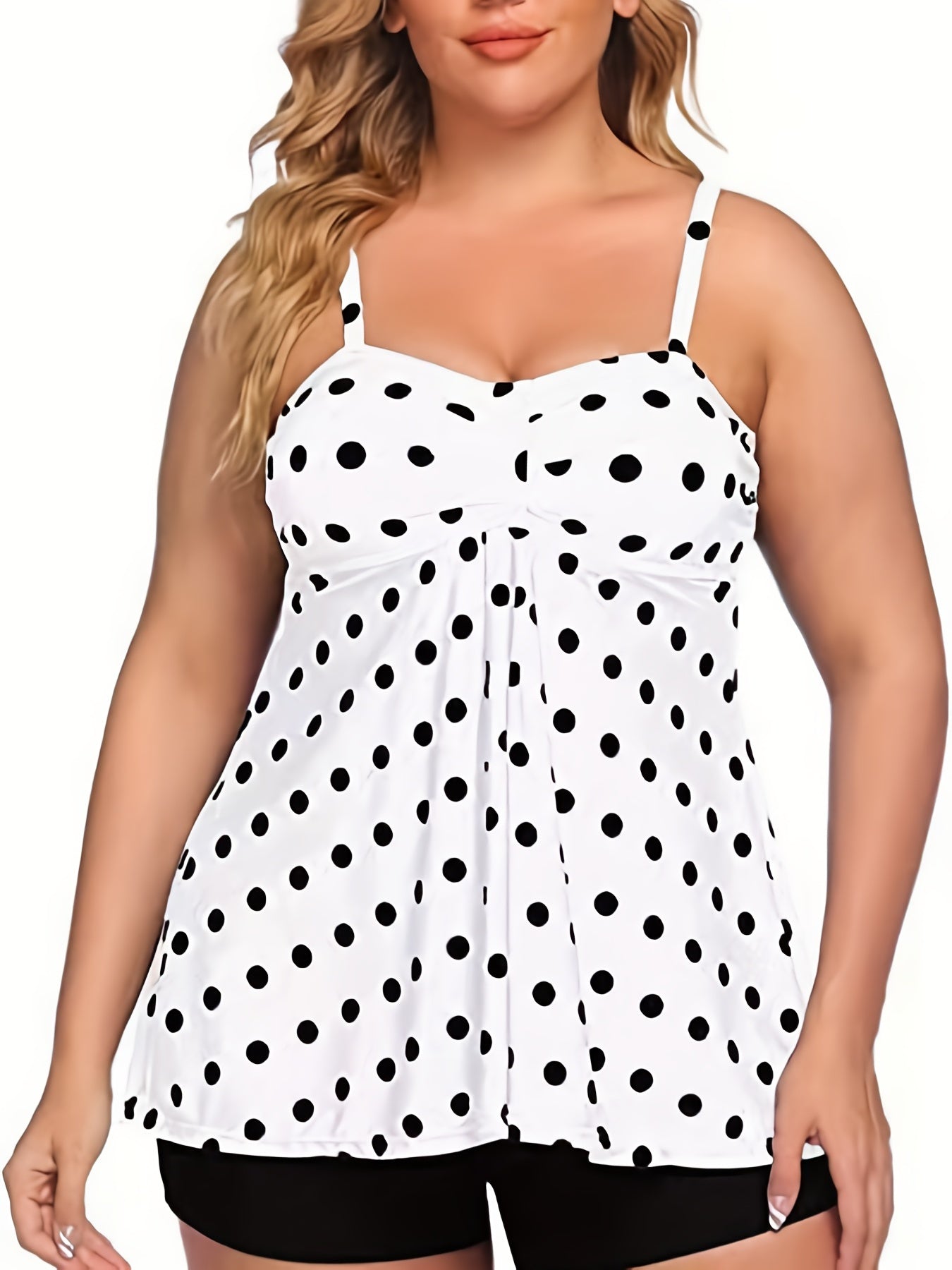  Polka Dot Print Cami Top & Shorts Bathing Suit Set