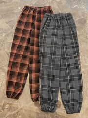 2pcs Plaid Sleep Bottoms Elastic Waistband Pants Women's Sleepwear