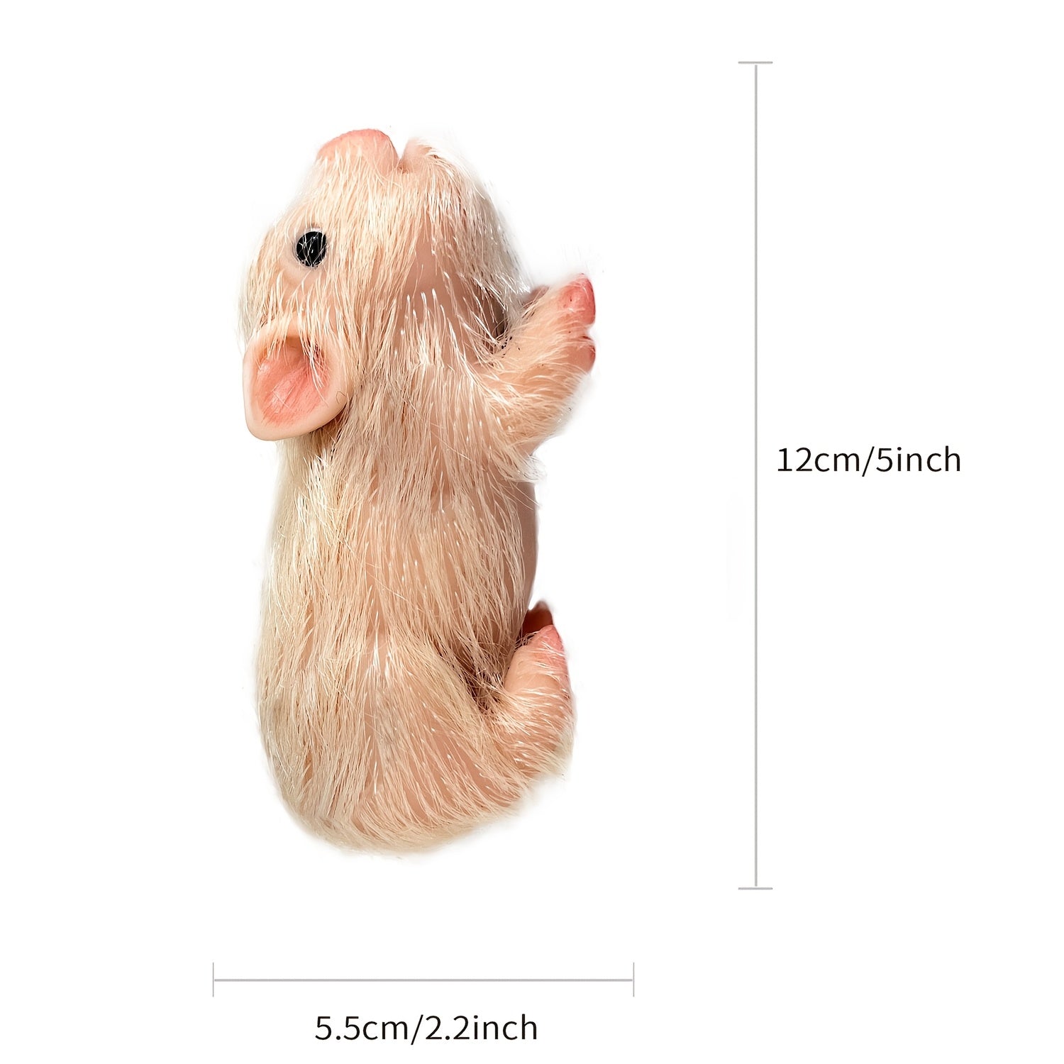 5 Inch Soft Silicone Reborn Doll Pig Mini Full Body Realistic Animal Doll