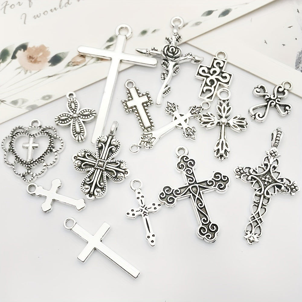 15pcs Tibetan Silver Metal Charms Pendants DIY For Jewelry Making