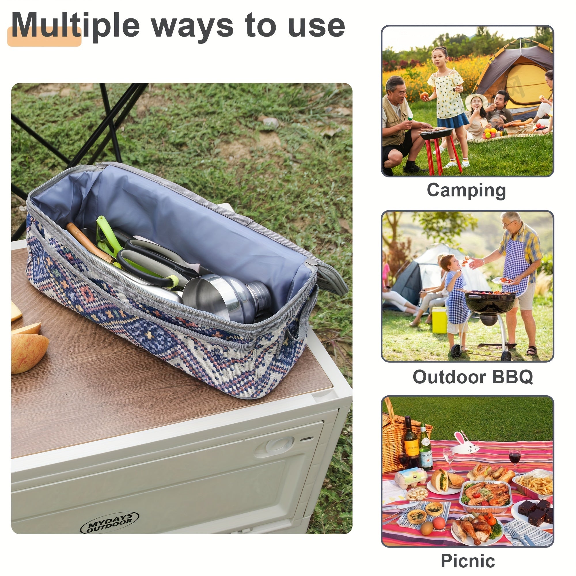 Durable Tableware Bag for Camping and Picnic