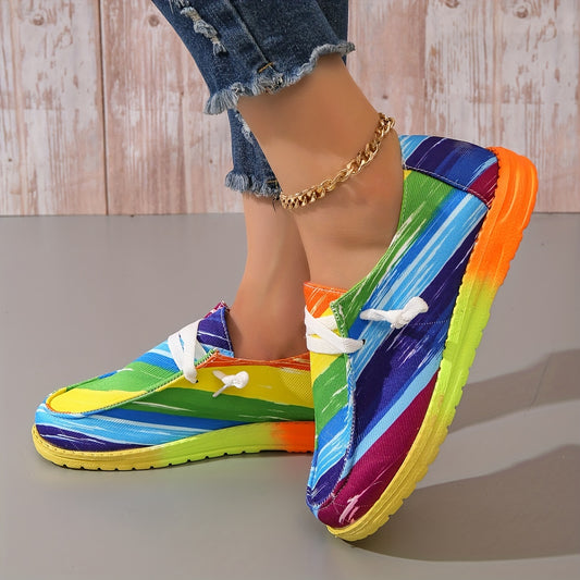 Women's Colorful Canvas Shoes Casual Lace Up Low Top Sneakers