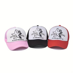 Star & Bear Graphic Mesh Baseball Cap