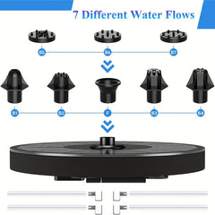 Solar Fountain Pump 3.5W for Bird Bath with 6 Nozzles