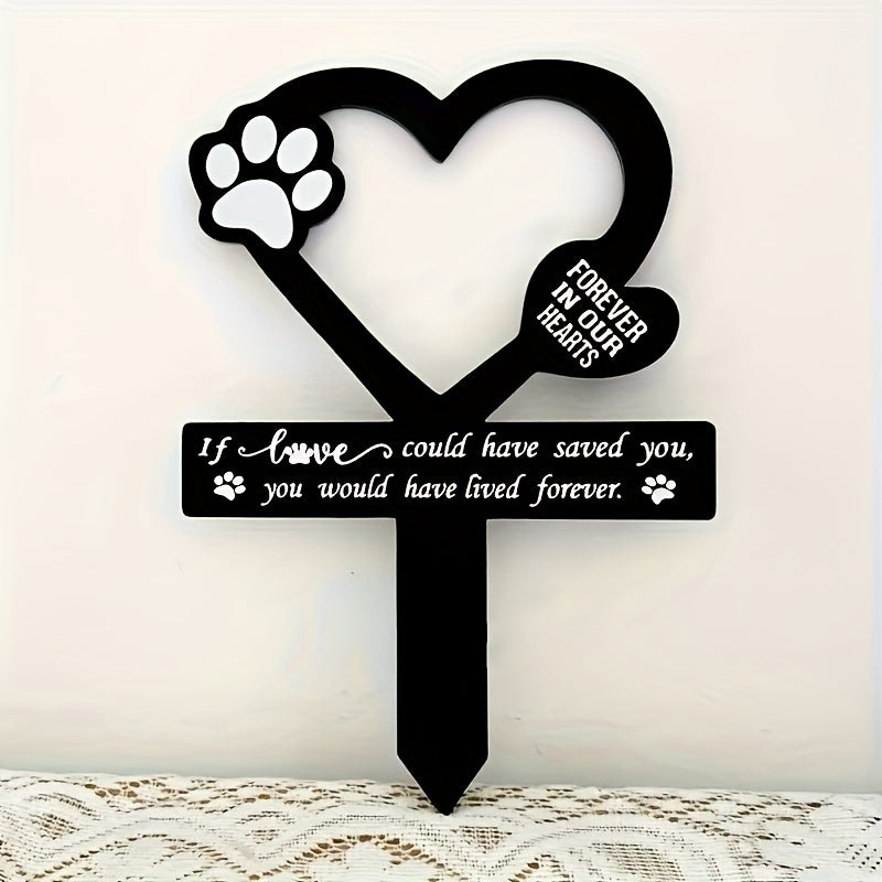 Acrylic Pet Memorial Monument for Dog Cat Waterproof Grave Pile