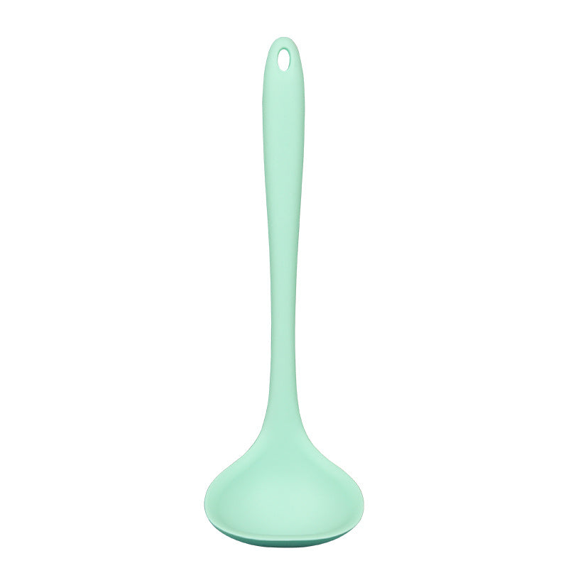 Silicone Long Handle Soup Spoon High Temp Resistant Non Stick Easy Clean