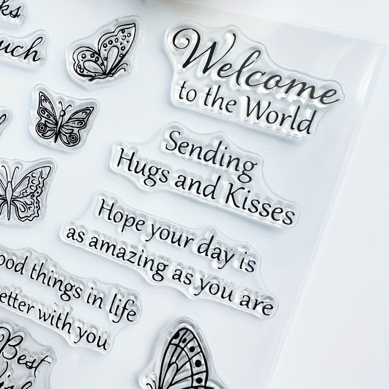 Butterfly Small Talk Silicone Stamp for Card Making DIY Log