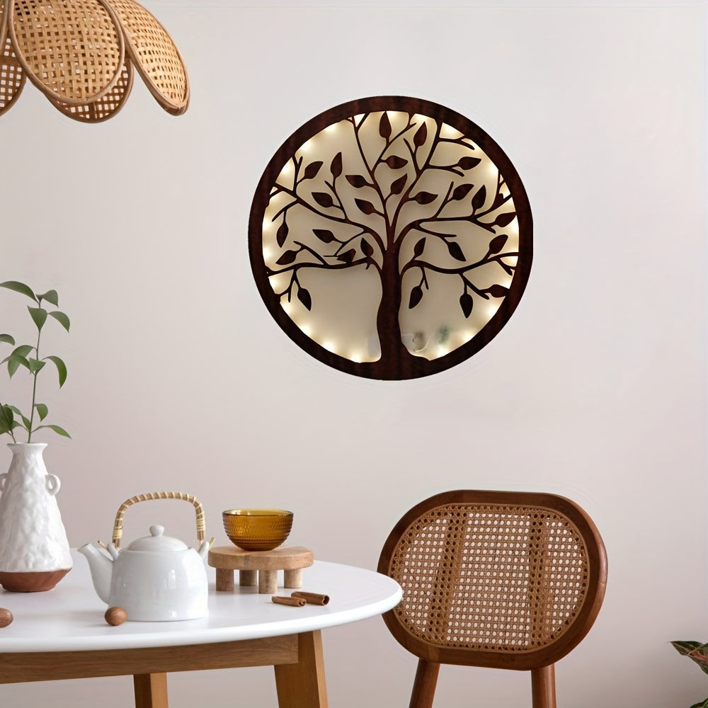 Retro Wooden LED Light Board Home Decoration Wall Hanging
