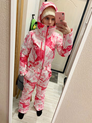 Women's Waterproof Snow Jumpsuit Winter Ski Suit