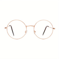 Round Clear Lens Glasses For Women Men Students Metal Myopia Spectacles
