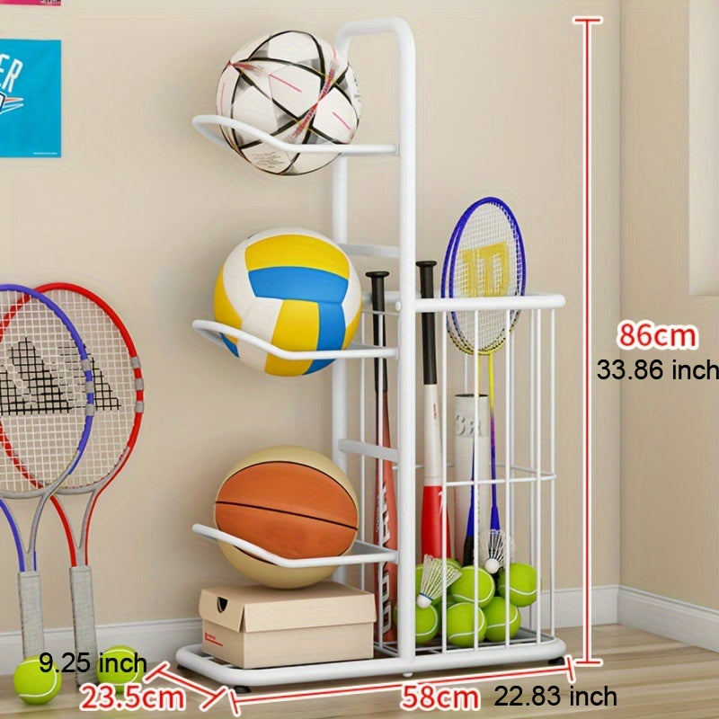 Metal Vertical Ball Rack Garage Storage Organization Stackable Ball Cage
