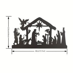 Metal Jesus Birth Wall Hanging Nursery Room Decoration Painting