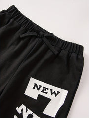 YORK Letter Print Boys Active Sweatpants Quick Drying Jogger Sports Pants
