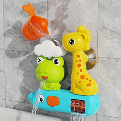 Interactive Suction Cup Bath Time Toy with Water Spoon