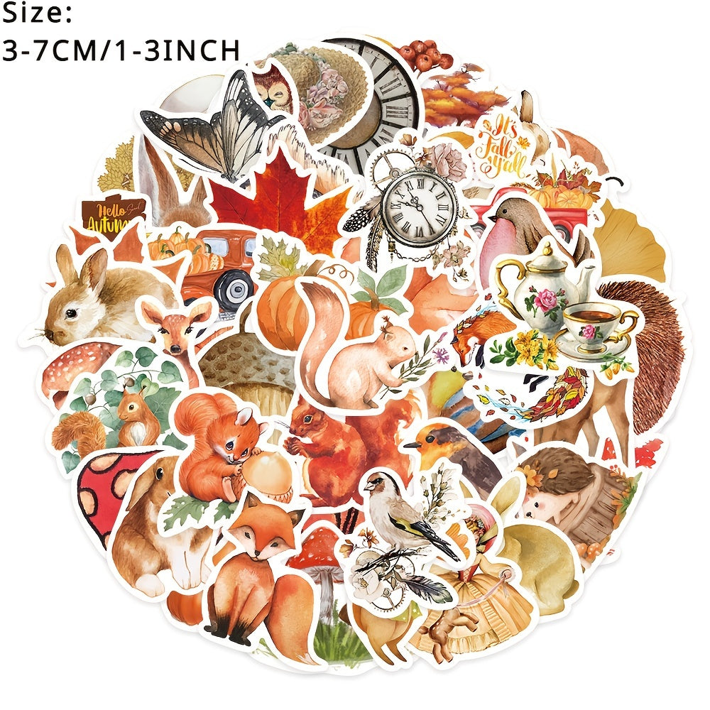 50pcs Autumn Forest Phone Case Graffiti Stickers Waterproof DIY Decoration