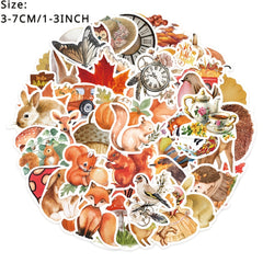 50pcs Autumn Forest Phone Case Graffiti Stickers Waterproof DIY Decoration