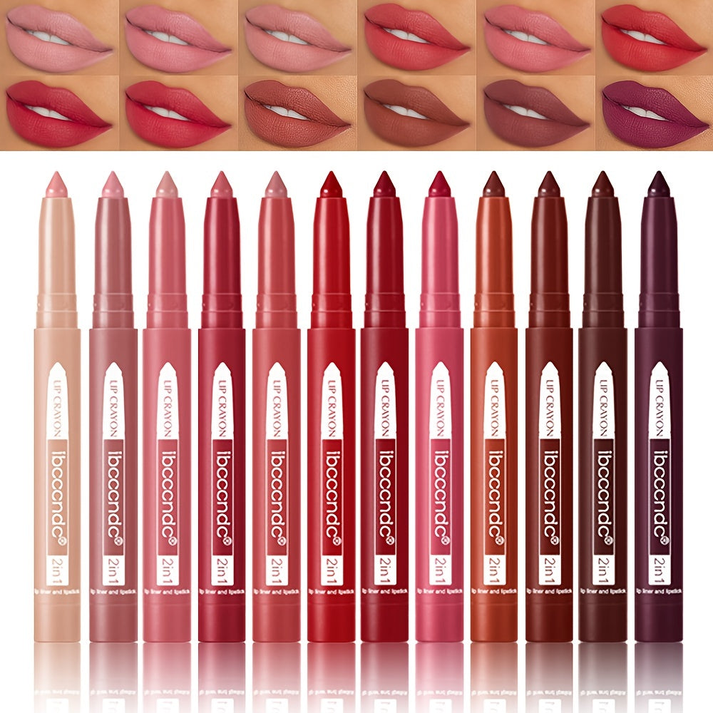 2-In-1 Lip Liner Waterproof & Sweat-proof Velvet Matte Lipstick