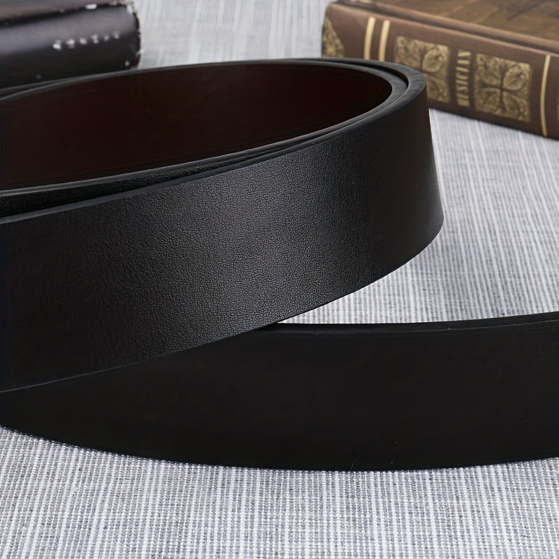 Men's Pin Buckle Belt PU Leather Casual Jeans Pants
