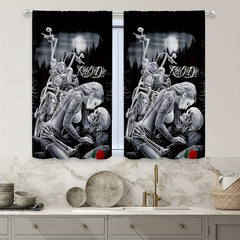 2pcs Robot Love Curtains Rod Pocket Window Drapes
