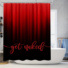 Red Abstract Stripe Gradient Shower Curtain Set
