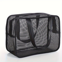 Mesh Toiletry Bag for Men and Women Portable Hand-held Bath Storage Cosmetic Bag