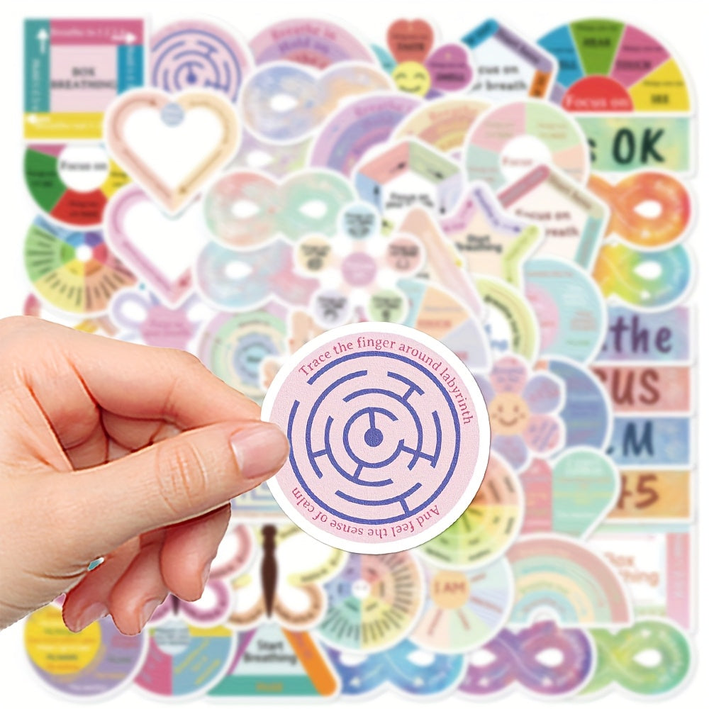 60pcs Calming Sensory Stickers for Phone Case Luggage Tablet Holiday Graffiti