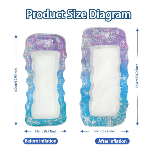 Colorful Inflatable Pool Lounger for Adults with Headrest