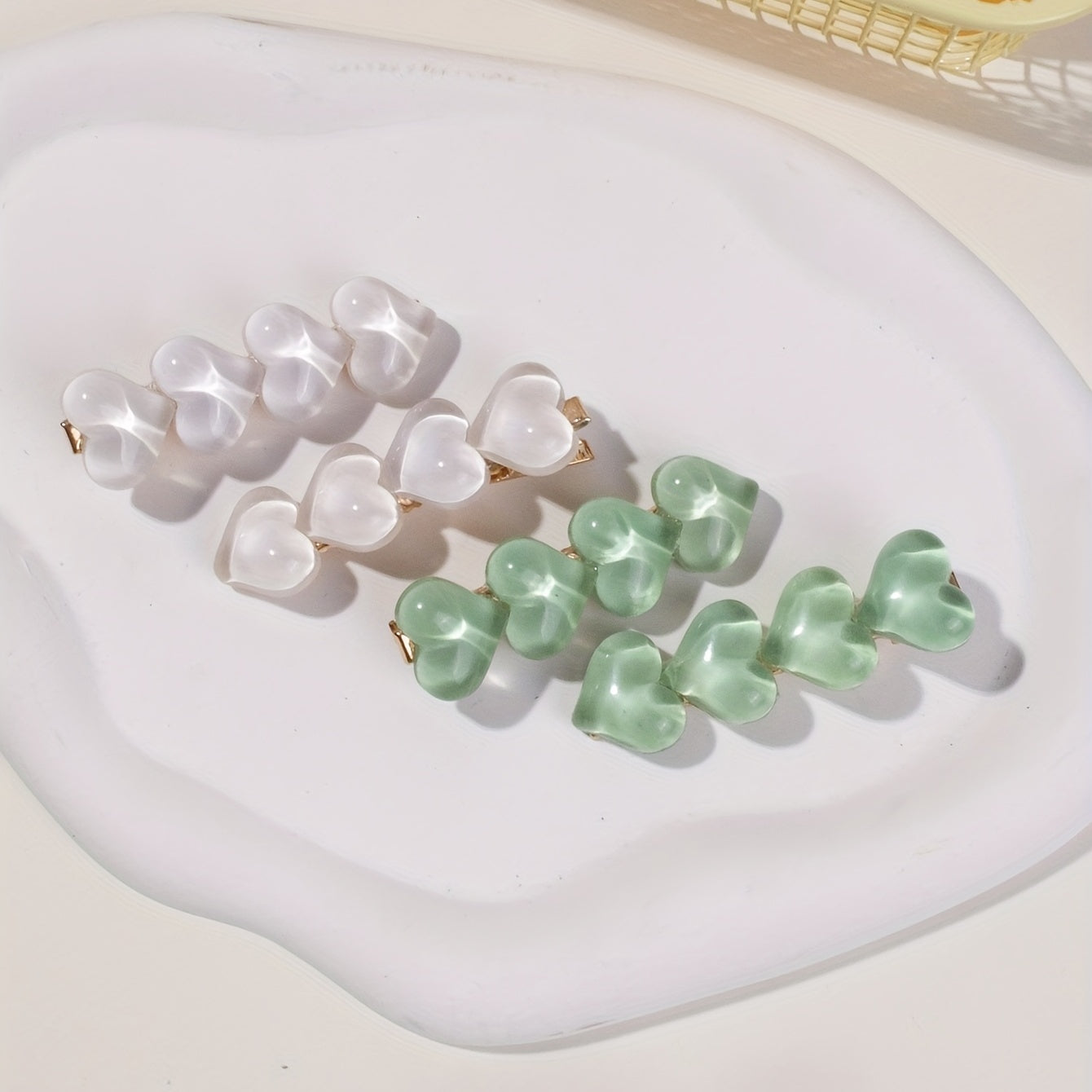 4pcs Heart Shape Hair Clip Barrette For Women