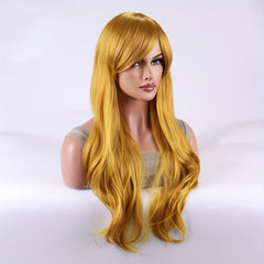 Colorful Long Curly Anime Wig Multicolor Style Full Head Wig With Bangs