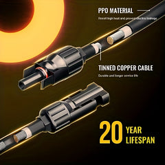 Solar Y Branch Connectors Long Solar Panel Parallel Connectors