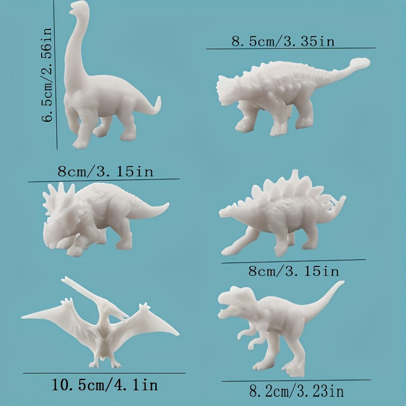 DIY Coloring Dinosaur Toys Set for Kids, Creative Graffiti Model Paintable Toy