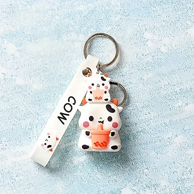 Creative Pop Cow Keychain For Men Gift For Backpack