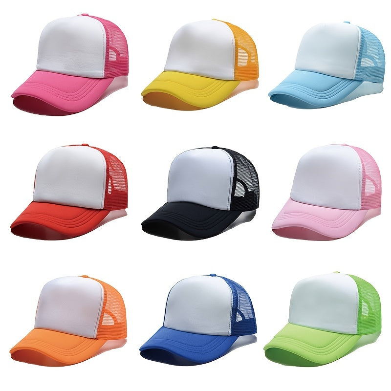 Candy Baseball Cap Mesh Trucker Hat Women Adjustable Sun Hat