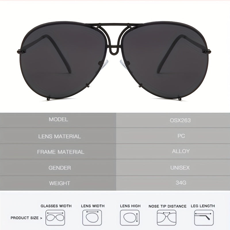 Men's Retro Sunglasses with Large Frame for Party Holiday